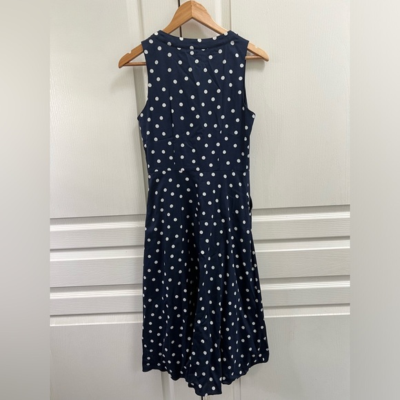 Boden Josephine navy polka dot dress 4 - Picture 7 of 7